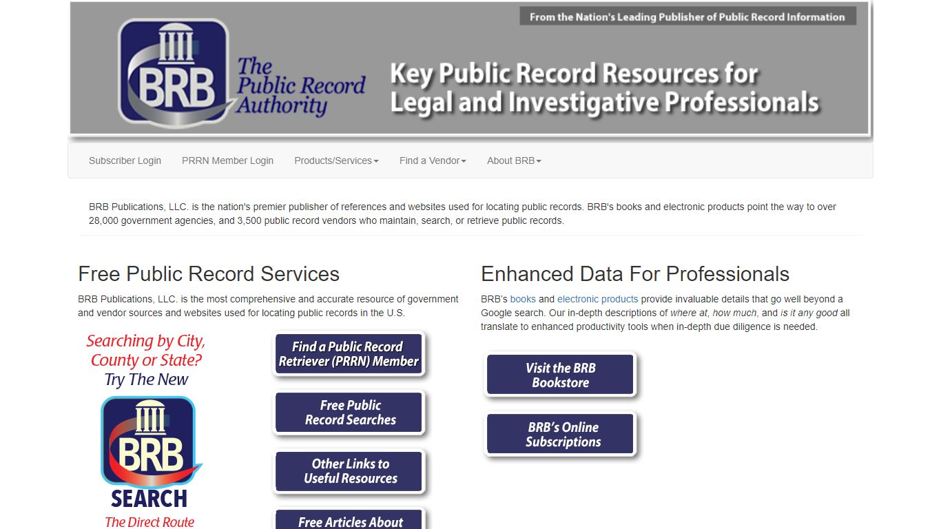 Free Public Record Search Resources - BRB Publications