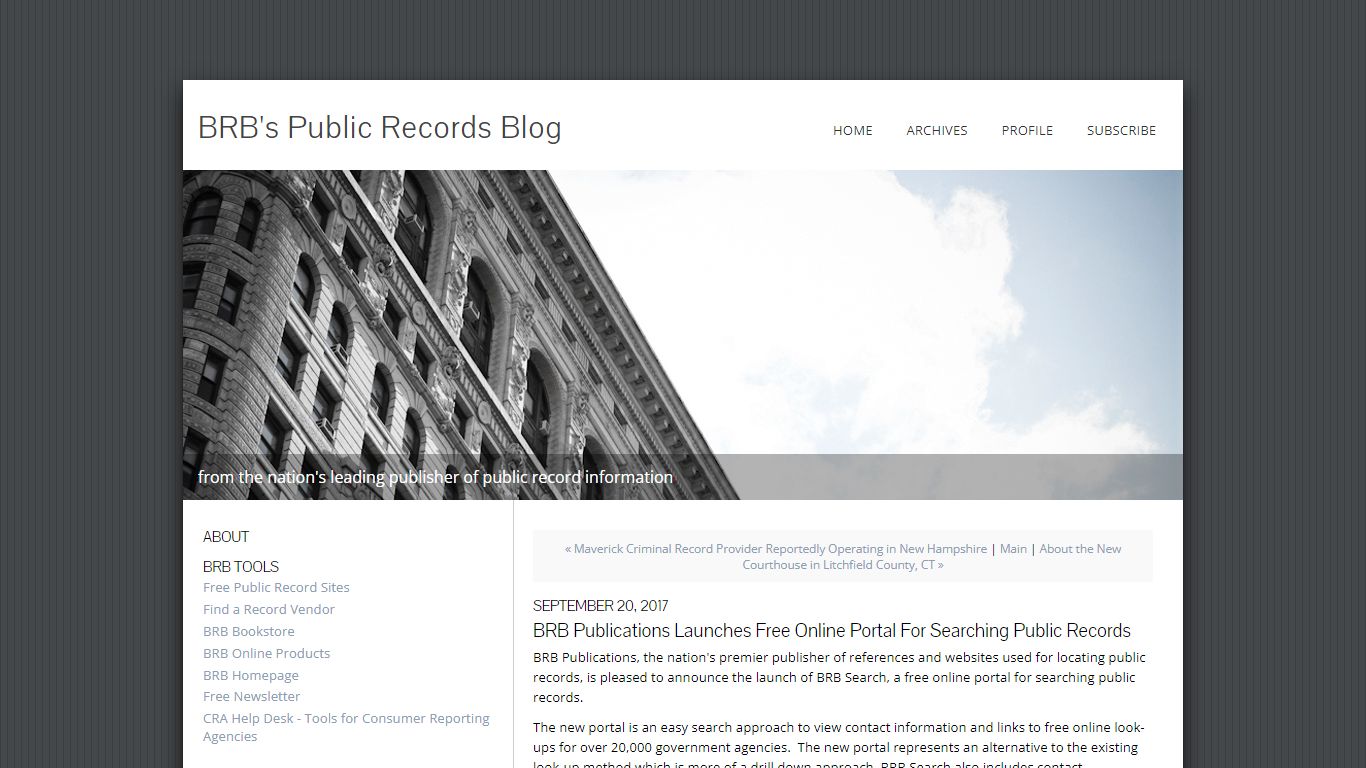 BRB Publications Launches Free Online Portal for Searching Public Records